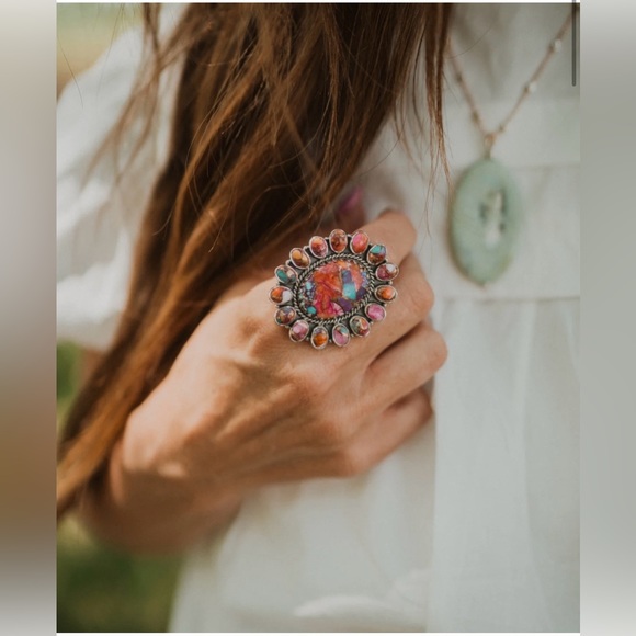 Goldie Lew Velzy Ring Pink Spiny Turquoise - Picture 2 of 5